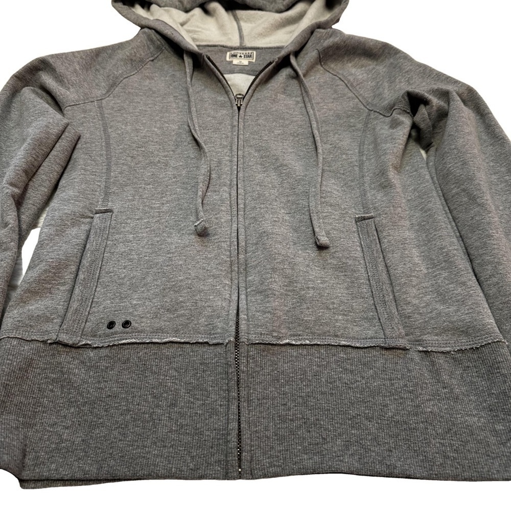 Converse One Star Women's Gray Hoodie Sweatshirt Size M NWT Front Pockets Zip - Picture 6 of 14
